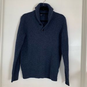 J.crew  lambwool shawl collar navy sweater.